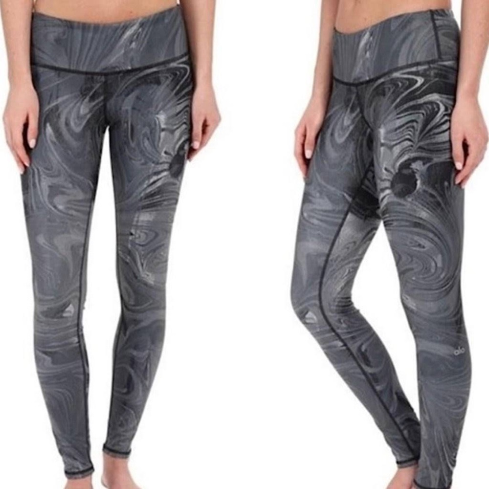 Alo yoga gray swirl leggings